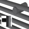 Miniatyrbild 4 av 6: Badrumsradiator centrumanslutning 500x1800 mm antracit rak med LuxeBath universalanslutningssats