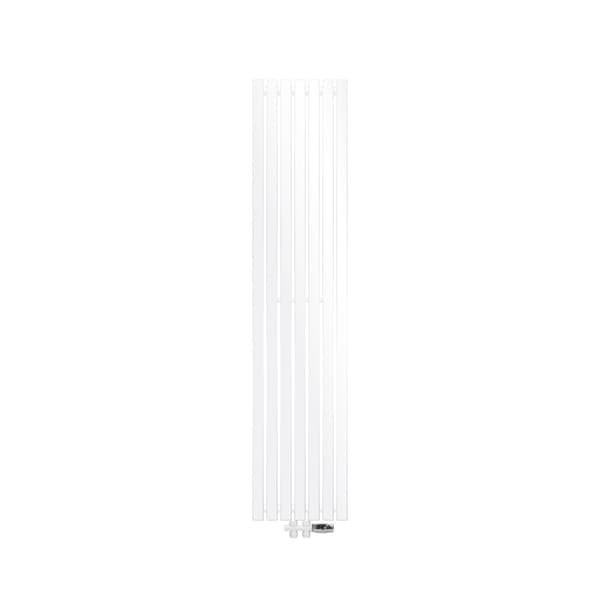 LuxeBath panelradiator Stella centrumanslutning vertikal 370 x 1800 mm vit inkl. anslutningssats med termostat rakt igenom golvanslutning