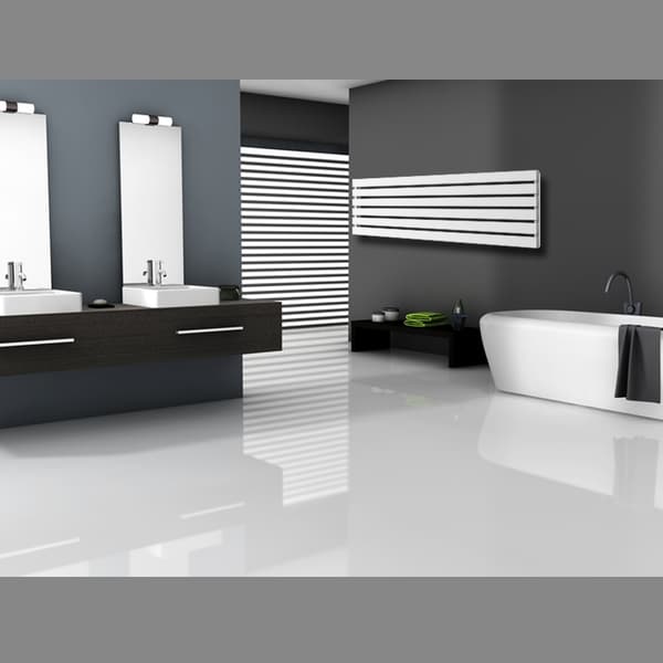 Badeværelsesradiator Lodret med centertilslutning 370x1800 mm Hvid med LuxeBath universaltilslutningssæt
