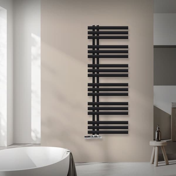 Design kylpyhuoneen patteri Iron EM 500x1400 mm musta matta Luxe Bath