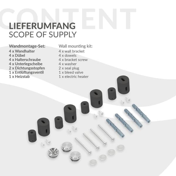 Design badrumsradiator Järn EM 600x1000 mm antracit Luxe Bath