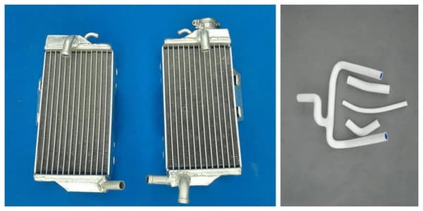 Aluminiumradiator, høj kølekapacitet, holdbar silikoneslange,Rød