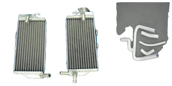 Aluminiumradiator, høj kølekapacitet, holdbar silikoneslange,Rød hvid