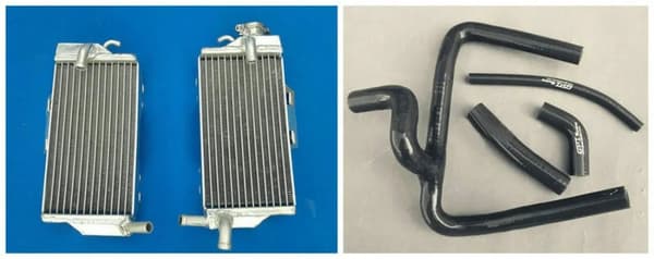 Aluminiumradiator, høj kølekapacitet, holdbar silikoneslange,Rød