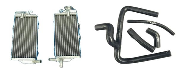 Aluminiumradiator, høj kølekapacitet, holdbar silikoneslange,Rød