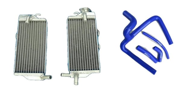 Aluminiumradiator, høj kølekapacitet, holdbar silikoneslange,Rød