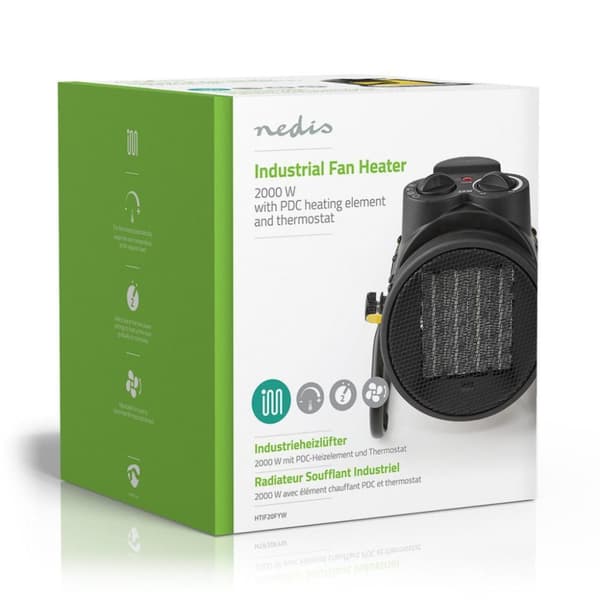 Nedis HTIF20FYW Industriel Keramisk Varmeblæser Termostat 3 Indstillinger 2000 W Gul