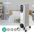Miniatyrbillede 2 af 9: Nedis HTOI30WT7 mobil olieradiator 600 / 900 / 1500 W 7 finner justerbar termostat 3 varmeindstillinger Faldforebyggelse Hvid