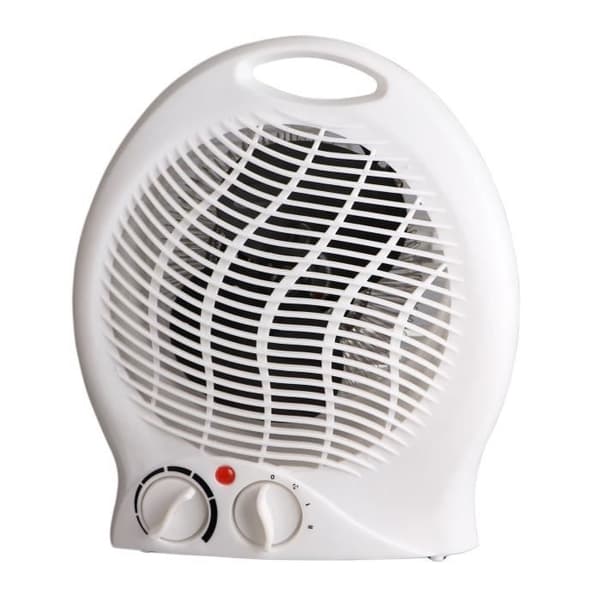 Fast blåsande värmare - VELAMP - 2000W - 2 hastigheter - Vit - Elektrisk konvektion