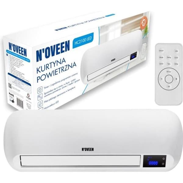 NOVEEN HC2100 luftridå - 2000W - Fjärrkontroll - LED-display