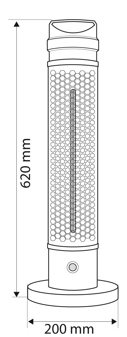 Lattialämmitin 1000W, IP44, hiilikuitulampun lämmityselementti