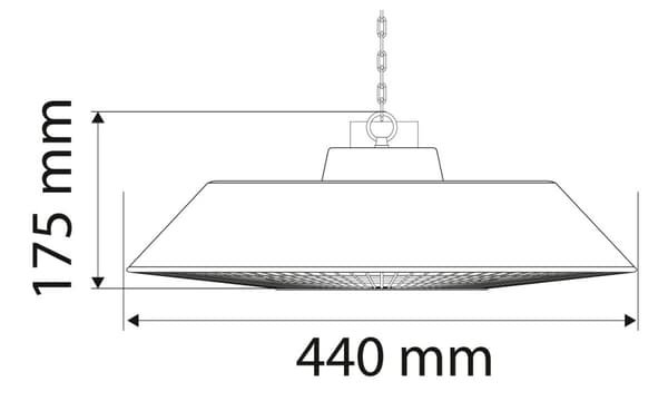 Loftvarmer 1500W, aluminium, uden fjernbetjening, kontakt, halogenlampe varmelegeme, IP44