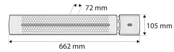 2000W patteri, IP55, kultainen halogeenilampun lämmityselementti, kaukosäädin, 2-portainen tehonsäätö