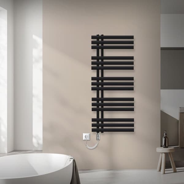 Design kylpyhuoneen patteri Iron EM 500x1200 mm musta matta Luxe Bath