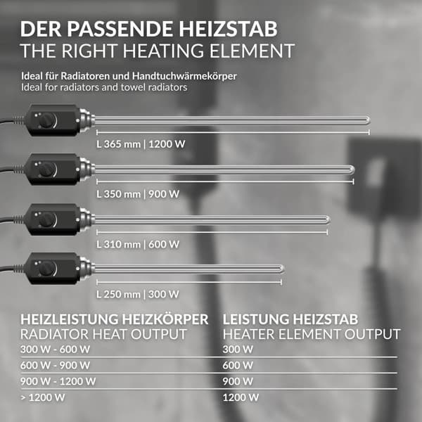 Värmeelement 600W krom med termostat och LCD-skärm ML-design