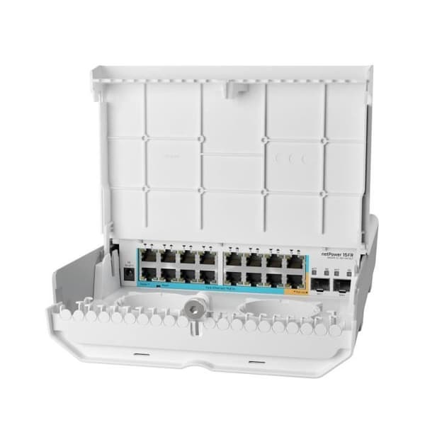 Switch - MikroTik - netPower 15FR - 15 portar PoE - SFP - Utomhus Vit