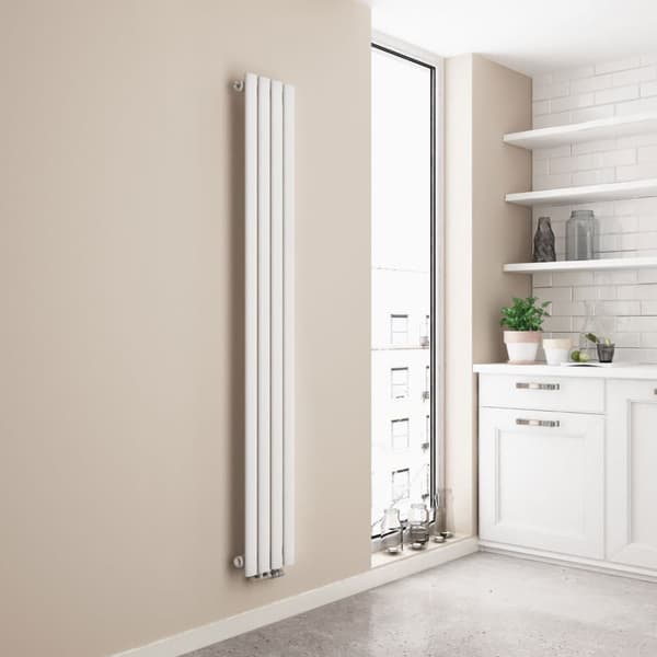 EMKE High Radiator 160x24cm - Kapea soikea, Keskiliitäntä, Valkoinen, 427W