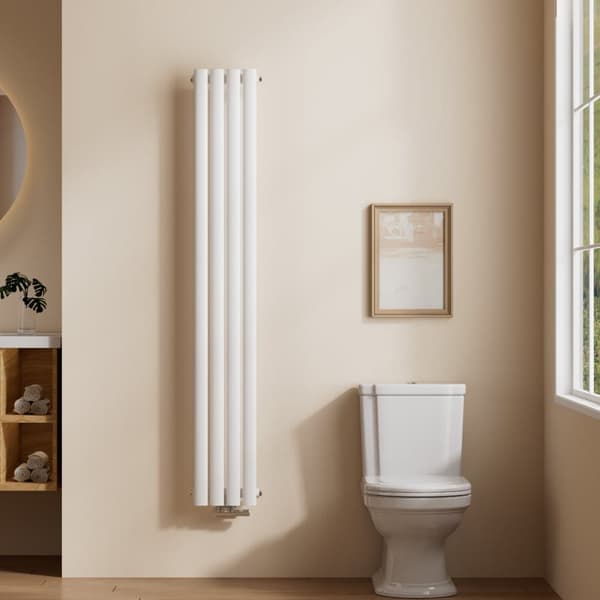 EMKE High Radiator 160x24cm - Kapea soikea, Keskiliitäntä, Valkoinen, 427W