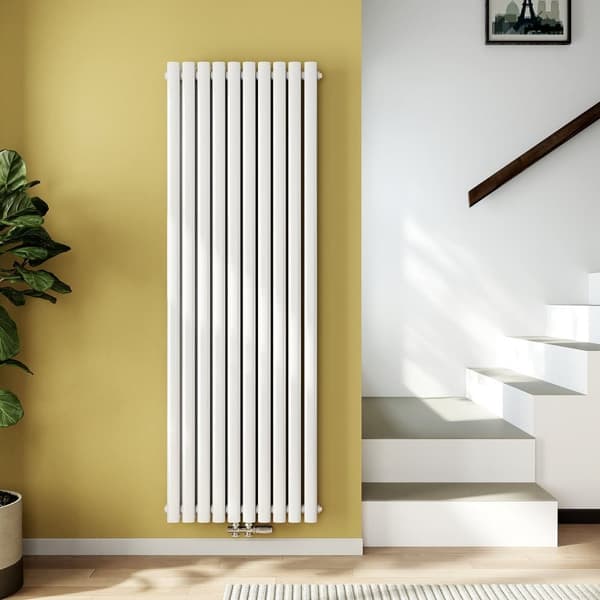 EMKE lämminvesipatteri 180x60mm - soikea paneeli, keskusliitäntä, valkoinen, 2175W