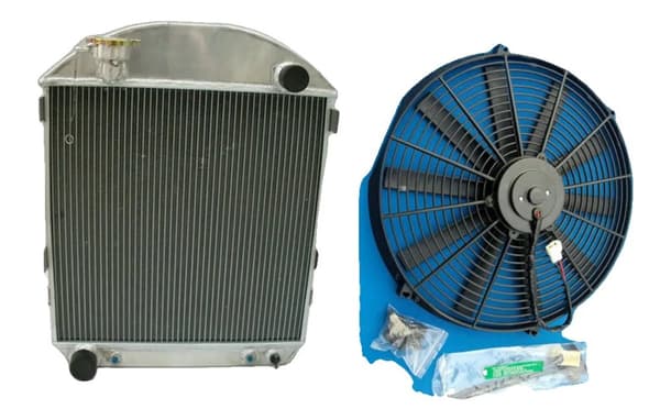 Aluminiumkylare med inbyggd oljekylare, 3-radig design, idealisk för Ford Model-T-Bucket 1924-1927