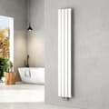 Miniatyrbillede 2 af 2: EMKE Smal Høj Radiator 180x30,4cm - Varmt Vand, Lodret Flad, Central Tilslutning, Hvid, 627W