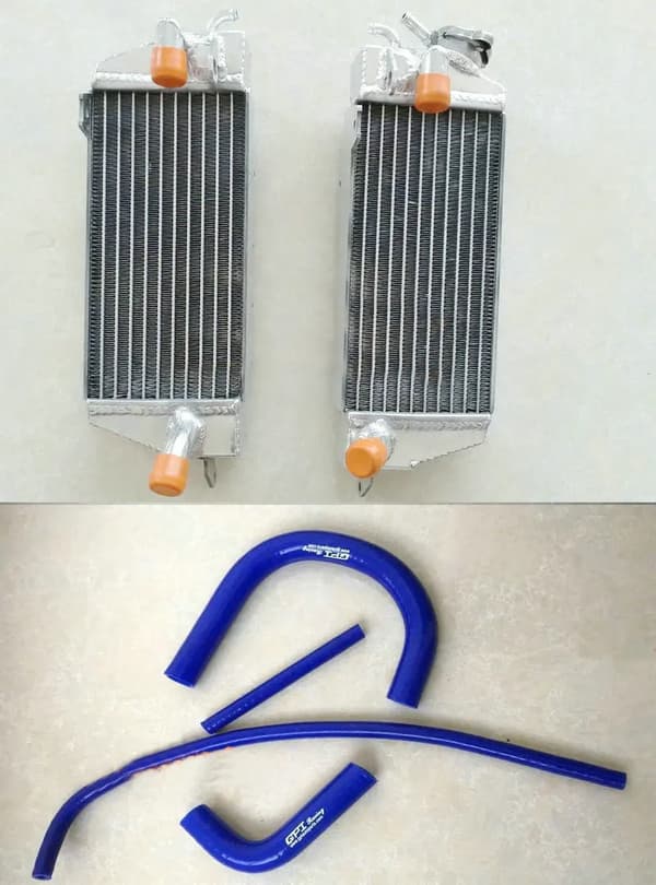 Aluminiumkøler, Øget Køleeffektivitet, Kompatibel med Husqvarna WRK125,Radiator BLÅ Slange