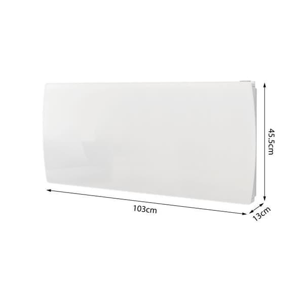 Fast elradiator med keramisk torr tröghet 2000W OCEANIC Ruby - Glasfront - Vit - NF