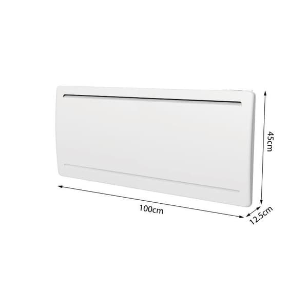 Fast elradiator med keramisk torr tröghet 2000W OCEANIC Ruby - Böjd design - Vit - NF