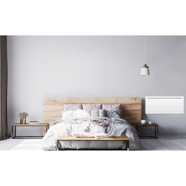 Fast elradiator med keramisk torr tröghet 2000W OCEANIC Ruby - Böjd design - Vit - NF
