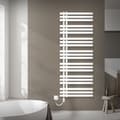 Miniatyrbild 1 av 8: LuxeBath elektrisk badrumsradiator IronEM 600x1600 mm vit + värmeelement 1200W med termostat touchkontroll, handduksradiator med värmepatron,