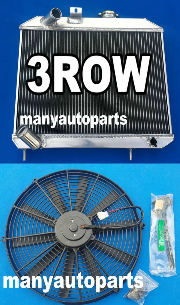 Aluminiumkøler & Ventilatorer, Passer til Jeep Willys 1941-1952, Letvægtskonstruktion,radiator og blæser