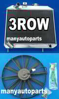 Miniatyrbillede 2 af 2: Aluminiumkøler & Ventilatorer, Passer til Jeep Willys 1941-1952, Letvægtskonstruktion,radiator og blæser