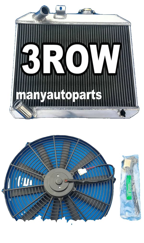 Aluminiumkøler & Ventilatorer, Passer til Jeep Willys 1941-1952, Letvægtskonstruktion,radiator og blæser