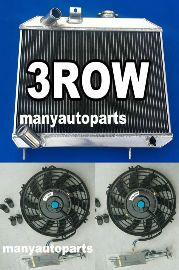 Aluminiumkøler & Ventilatorer, Passer til Jeep Willys 1941-1952, Letvægtskonstruktion,radiator og blæsere