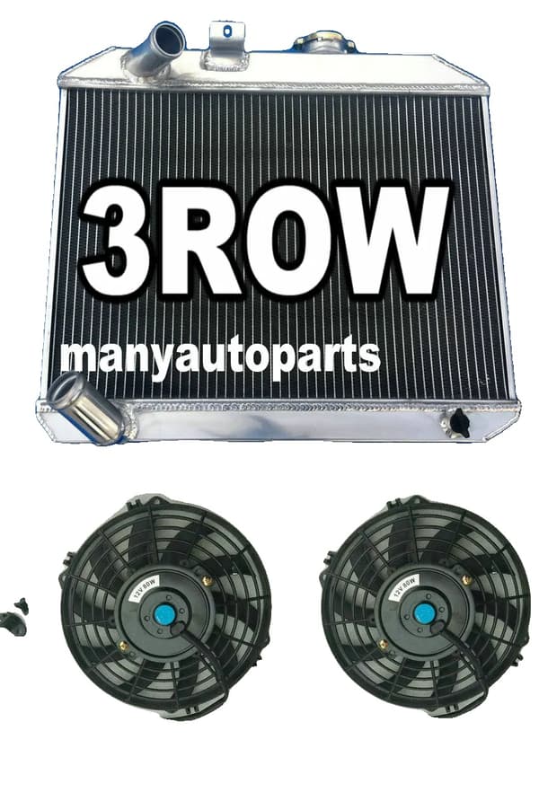 Aluminiumkøler & Ventilatorer, Passer til Jeep Willys 1941-1952, Letvægtskonstruktion,radiator og blæsere