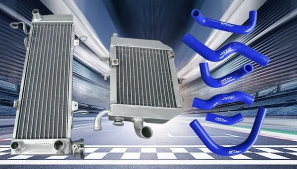 Aluminiumradiator med silikoneslanger, høj ydeevne, holdbar konstruktion,Blå