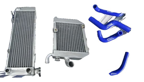 Aluminiumradiator med silikoneslanger, høj ydeevne, holdbar konstruktion,Blå
