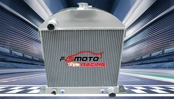 Aluminiumkylare för 1930-1931 Ford Model A, passar Chevy-motor, hållbar konstruktion, automatisk transmissionskylare ingår.
