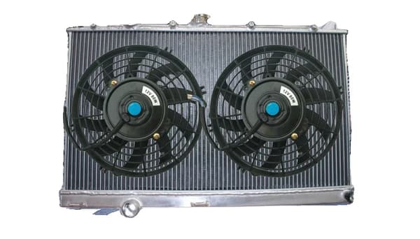 Aluminium Radiator & Ventilatorer, Hele Aluminium Konstruktion, Forbedret Køleydelse, Skræddersyet Pasform til Mitsubishi Lancer Evo