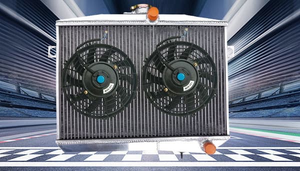 Aluminium Radiator Sæt til Volvo Amazon P1800, Dobbelt Ventilatorer Inkluderet, Effektiv Køleydelse
