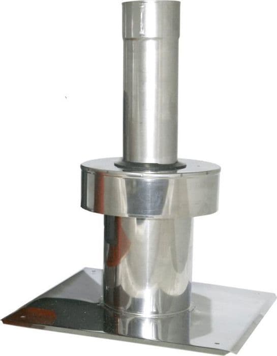 Spiroflex - SX-TDNV80/125ZPDN - 80/125 VERTIKAL ÄNDELSE (NV) MED TAKPLÅT - INOX // RSK.