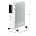 Miniatyrbillede 3 af 9: Bærbar Olie Radiator, 2290-2720W, 50.5x24x63 cm, Hvid