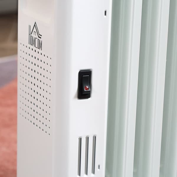 Bærbar Olie Radiator, 2290-2720W, 50.5x24x63 cm, Hvid
