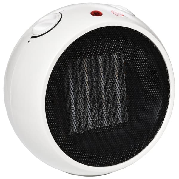 Elektrisk Varmeapparat, 900W/1500W, 22x18.5x21 cm, Hvid og Sort