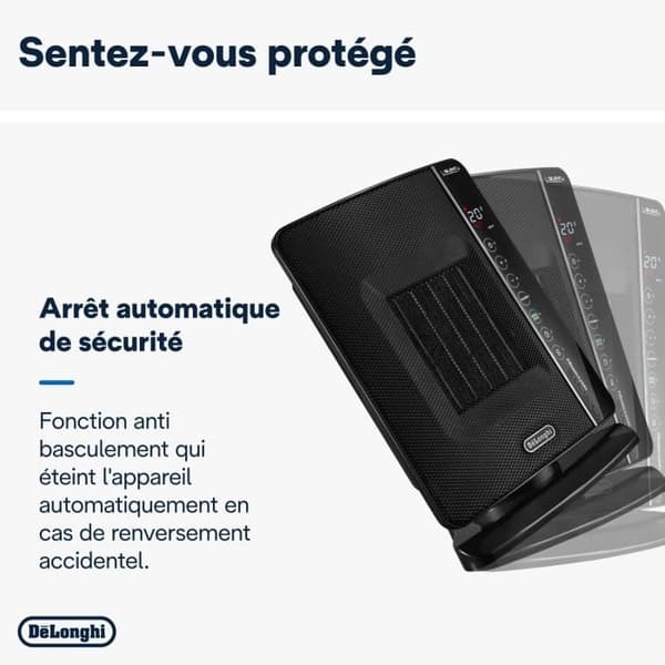 DELONGHI Keramisk ventilator - DCH7993ER.BC - 2400W - Sort og krom