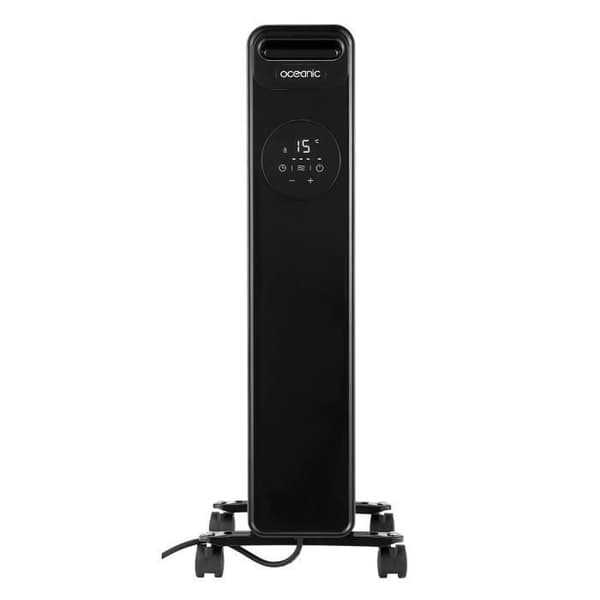 Elektrisk oliebadevarmer 1500W OCEANIC - 3 effekter - Elektronisk termostat - Fjernbetjening - Mobil - Sort