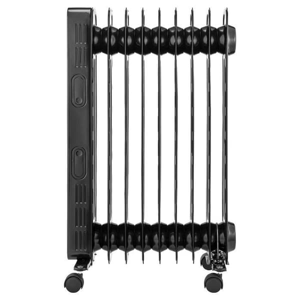OCEANIC 2000W elektrisk oliefyldt radiator - 3 effektniveauer - Elektronisk termostat - Fjernbetjening - Mobil - Sort