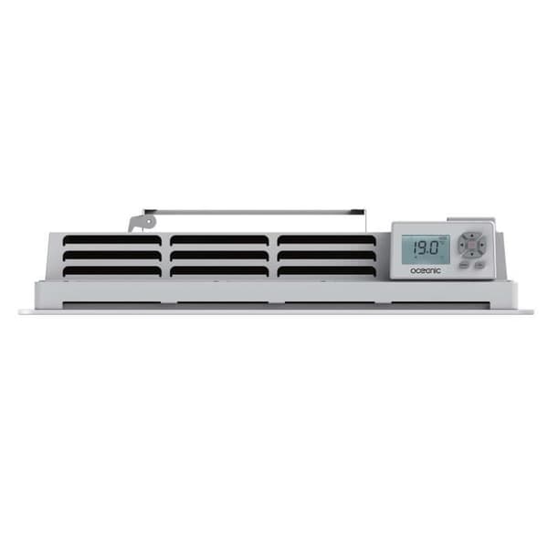 Fast elektrisk radiator med tør keramisk inerti 1000W OCEANIC Rubis - Glasfront - Hvid - NF