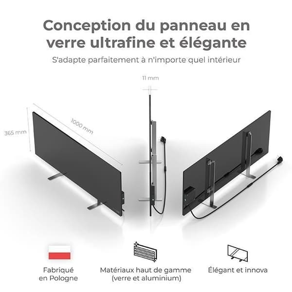 Radiator - AENO - 700W - Svart - Intelligent - Programmerbar - Ekonomisk