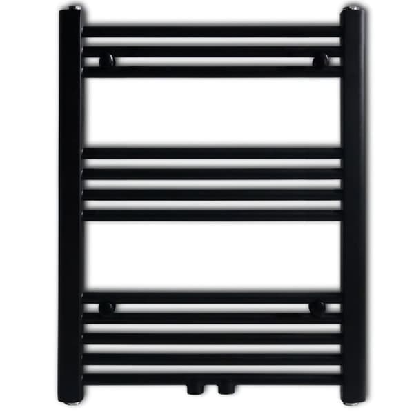 Handdukstork centralvärme element rak 600 x 764 mm svart